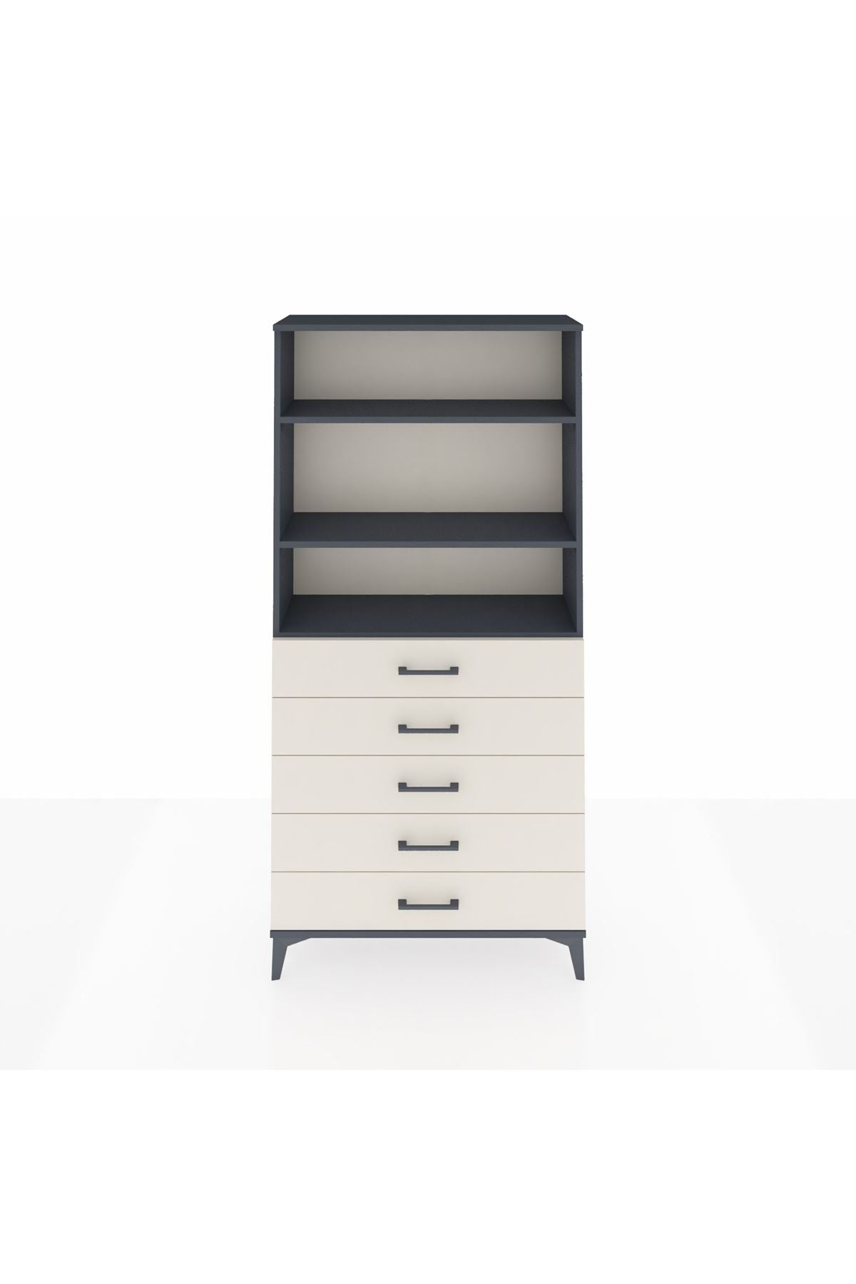 Arges Dolap 3 Raflı 5 Çekmeceli 88x30x182 - S24M035V4A