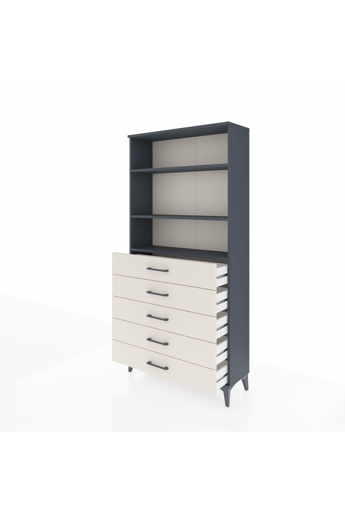 Arges Dolap 3 Raflı 5 Çekmeceli 88x30x182 - S24M035V4A