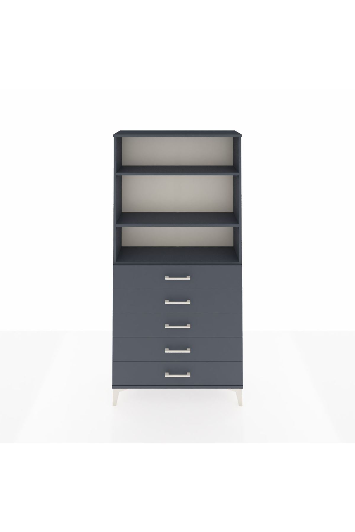Arges Dolap 3 Raflı 5 Çekmeceli 88x30x182 - S24M035V5A
