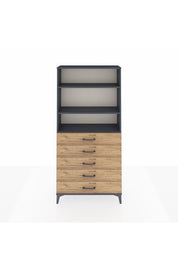 Arges Dolap 3 Raflı 5 Çekmeceli 88x30x182 - S24M035V6A