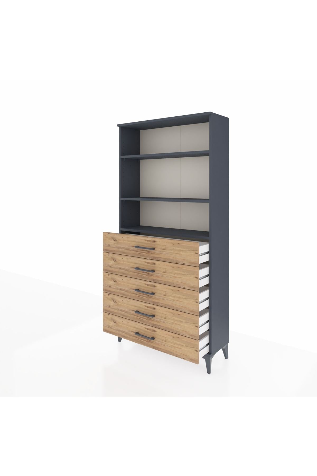 Arges Dolap 3 Raflı 5 Çekmeceli 88x30x182 - S24M035V6A