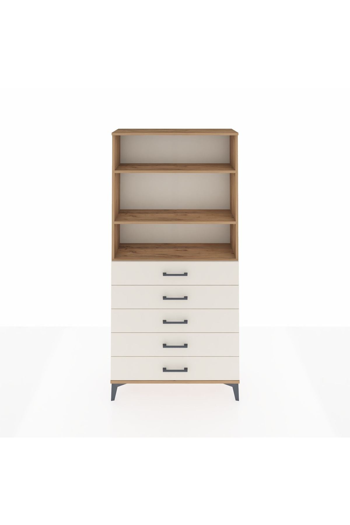 Arges Dolap 3 Raflı 5 Çekmeceli 88x30x182 - S24M035V7A