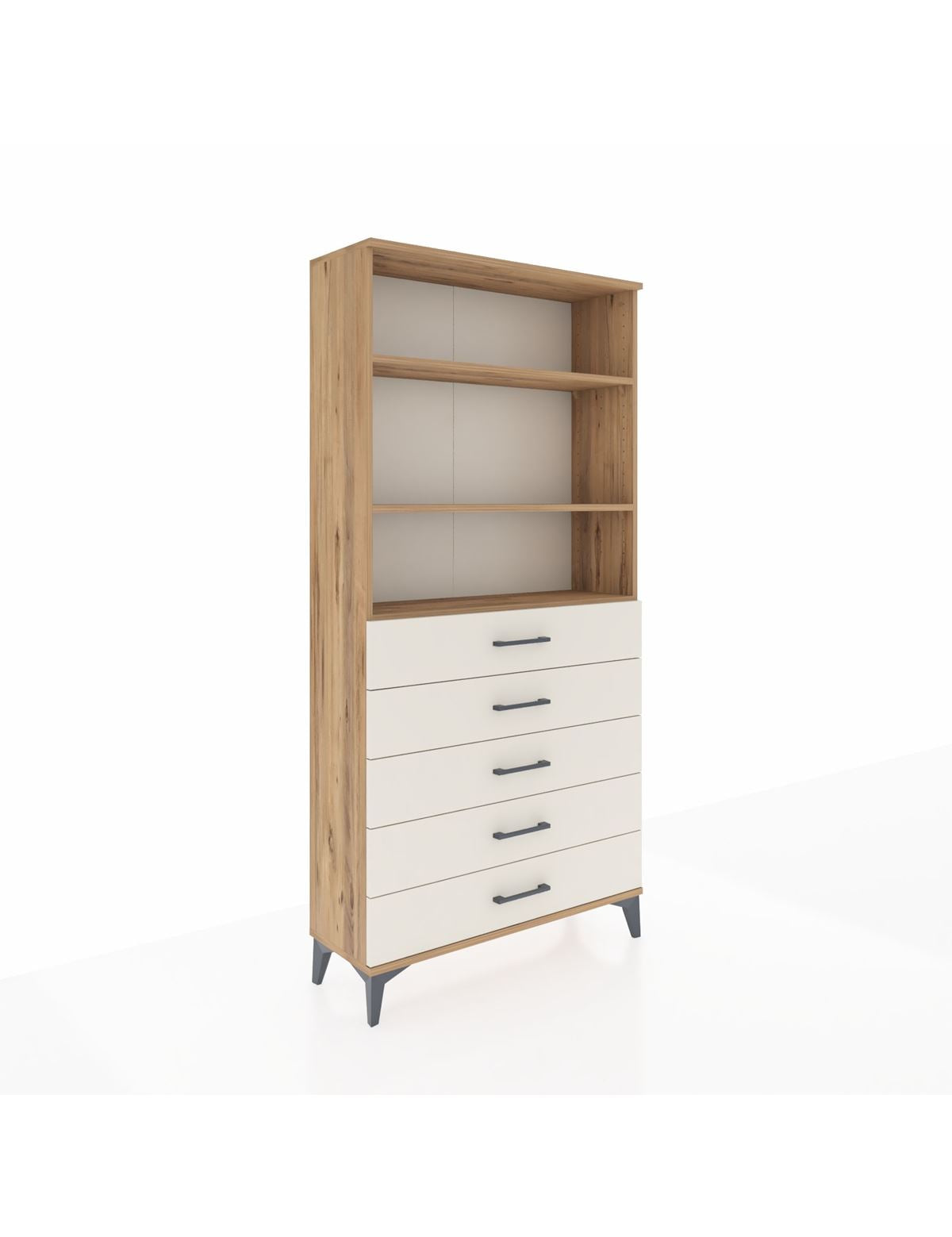 Arges Dolap 3 Raflı 5 Çekmeceli 88x30x182 - S24M035V7A