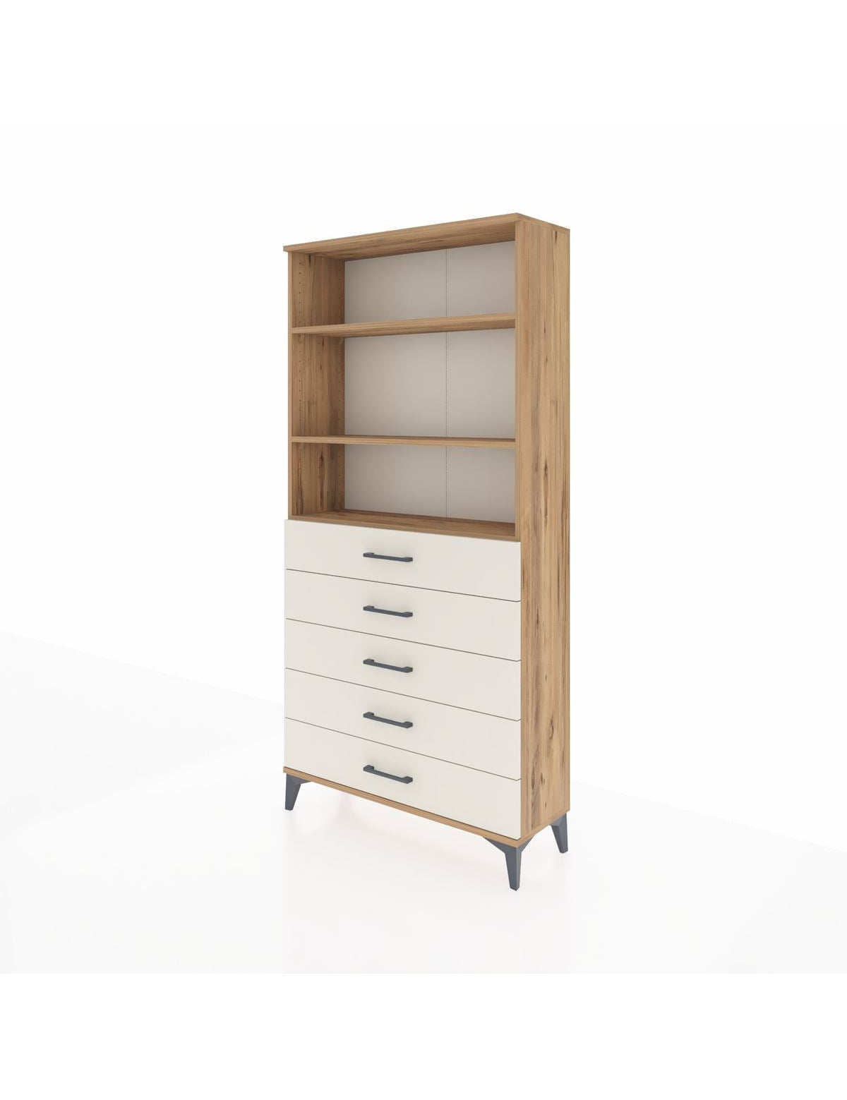 Arges Dolap 3 Raflı 5 Çekmeceli 88x30x182 - S24M035V7A
