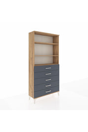 Arges Dolap 3 Raflı 5 Çekmeceli 88x30x182 - S24M035V8A