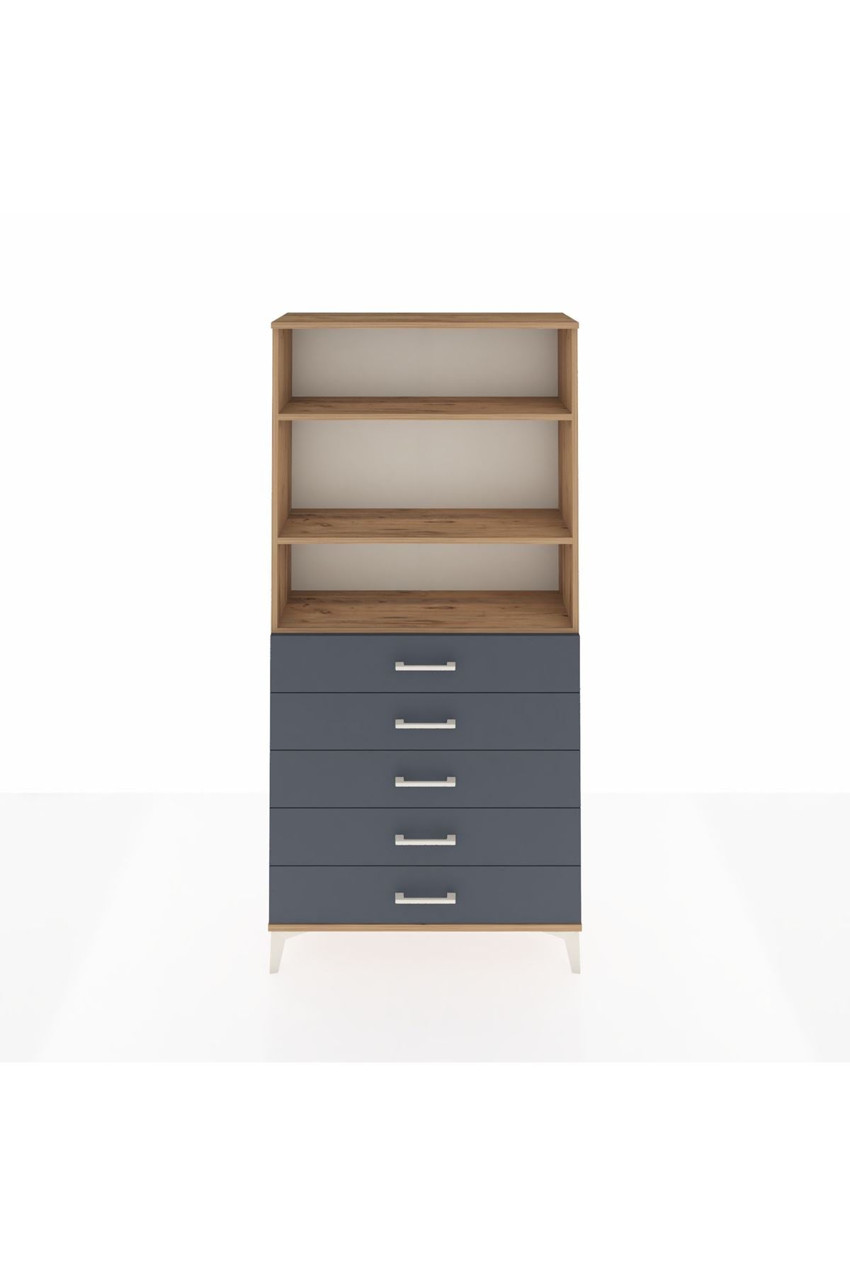 Arges Dolap 3 Raflı 5 Çekmeceli 88x30x182 - S24M035V8A