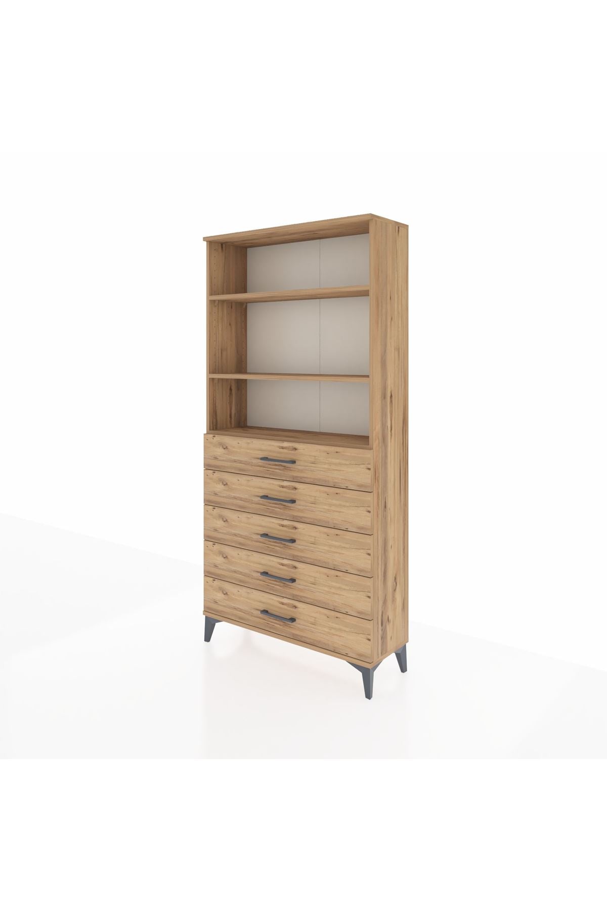 Arges Dolap 3 Raflı 5 Çekmeceli 88x30x182 - S24M035V9A