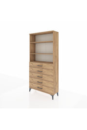 Arges Dolap 3 Raflı 5 Çekmeceli 88x30x182 - S24M035V9A