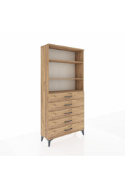 Arges Dolap 3 Raflı 5 Çekmeceli 88x30x182 - S24M035V9A