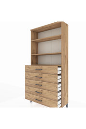 Arges Dolap 3 Raflı 5 Çekmeceli 88x30x182 - S24M035V9A