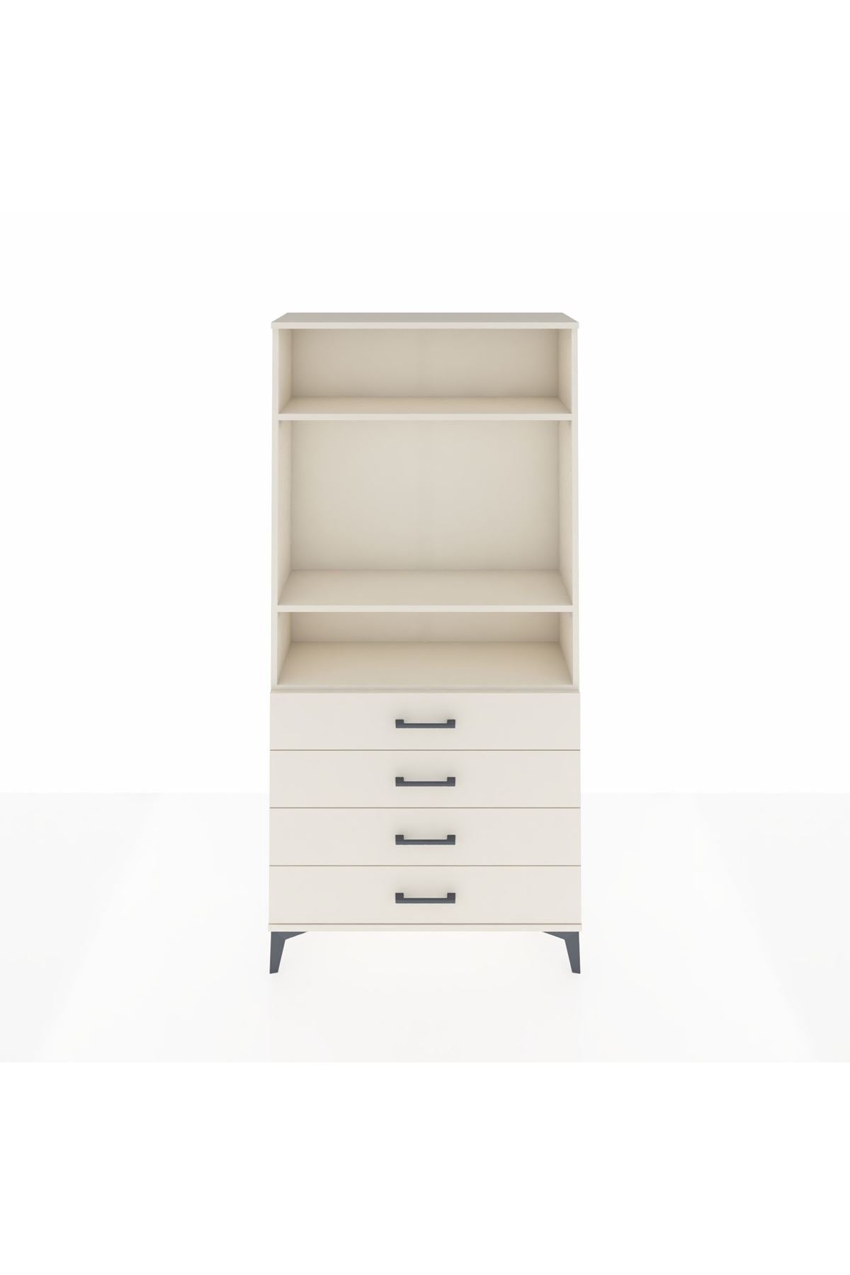 Arges Dolap 3 Raflı 4 Çekmeceli 88x30x182 - S24M036V1A