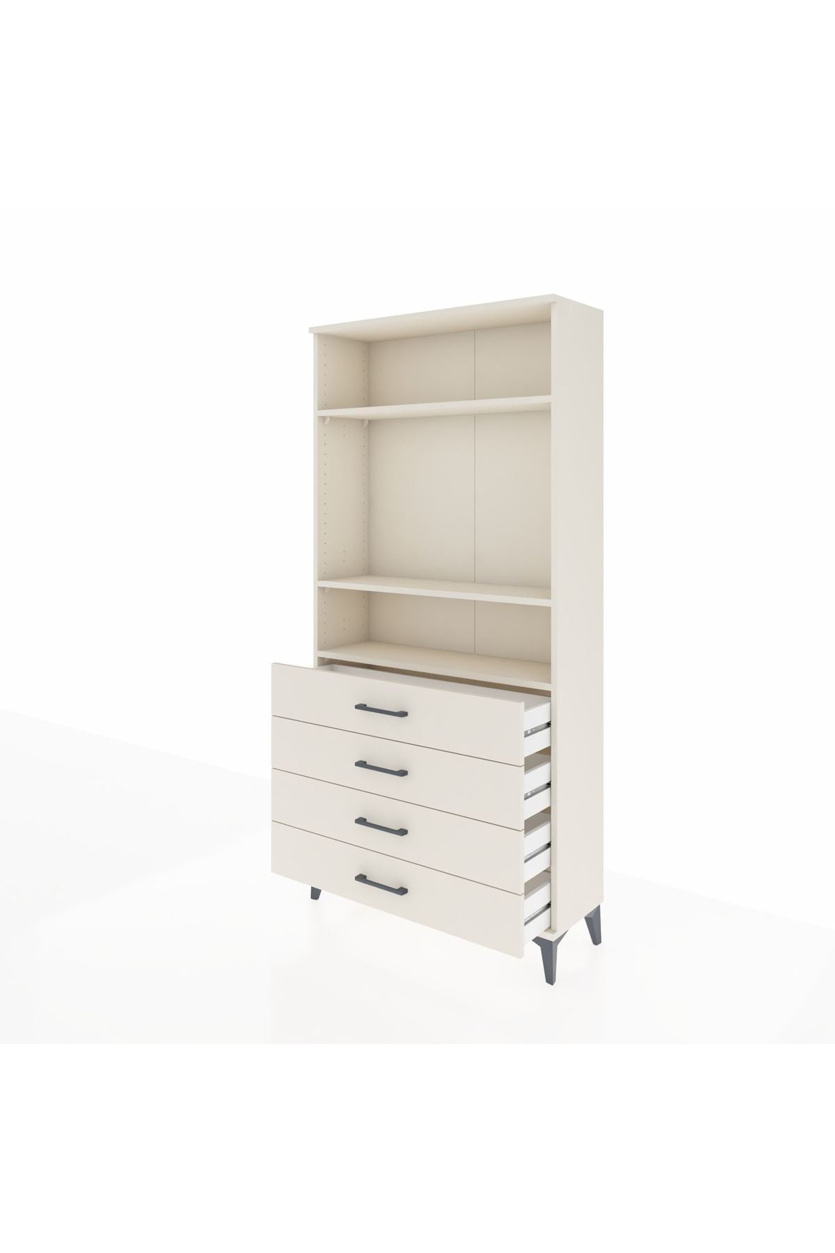 Arges Dolap 3 Raflı 4 Çekmeceli 88x30x182 - S24M036V1A