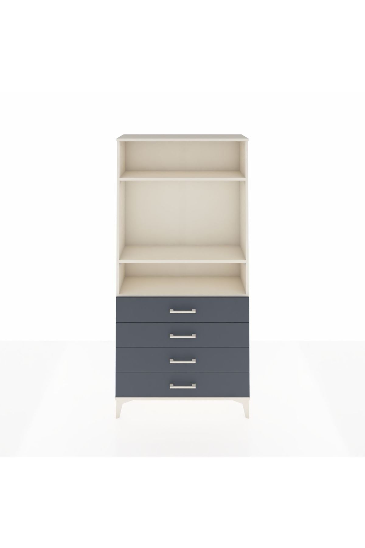 Arges Dolap 3 Raflı 4 Çekmeceli 88x30x182 - S24M036V2A