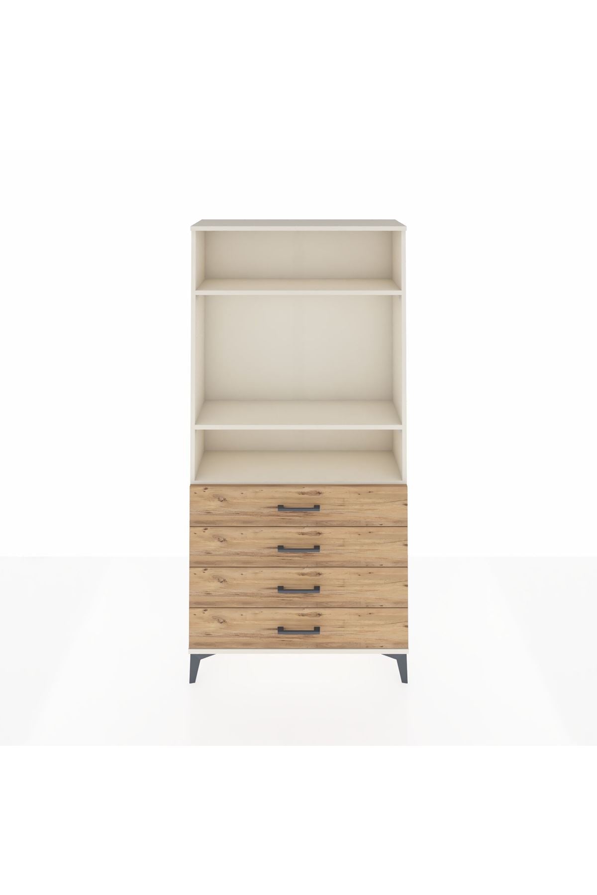Arges Dolap 3 Raflı 4 Çekmeceli 88x30x182 - S24M036V3A