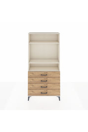 Arges Dolap 3 Raflı 4 Çekmeceli 88x30x182 - S24M036V3A