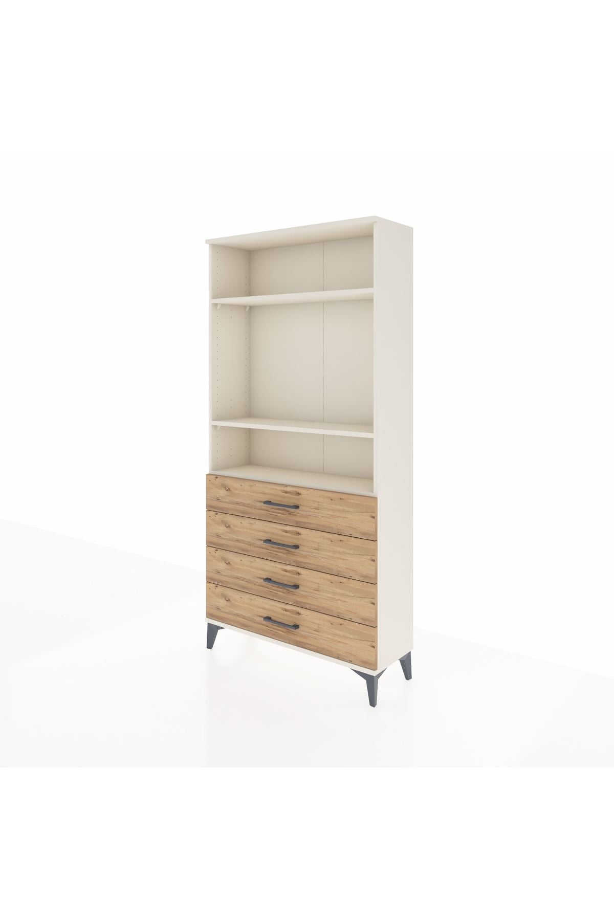 Arges Dolap 3 Raflı 4 Çekmeceli 88x30x182 - S24M036V3A