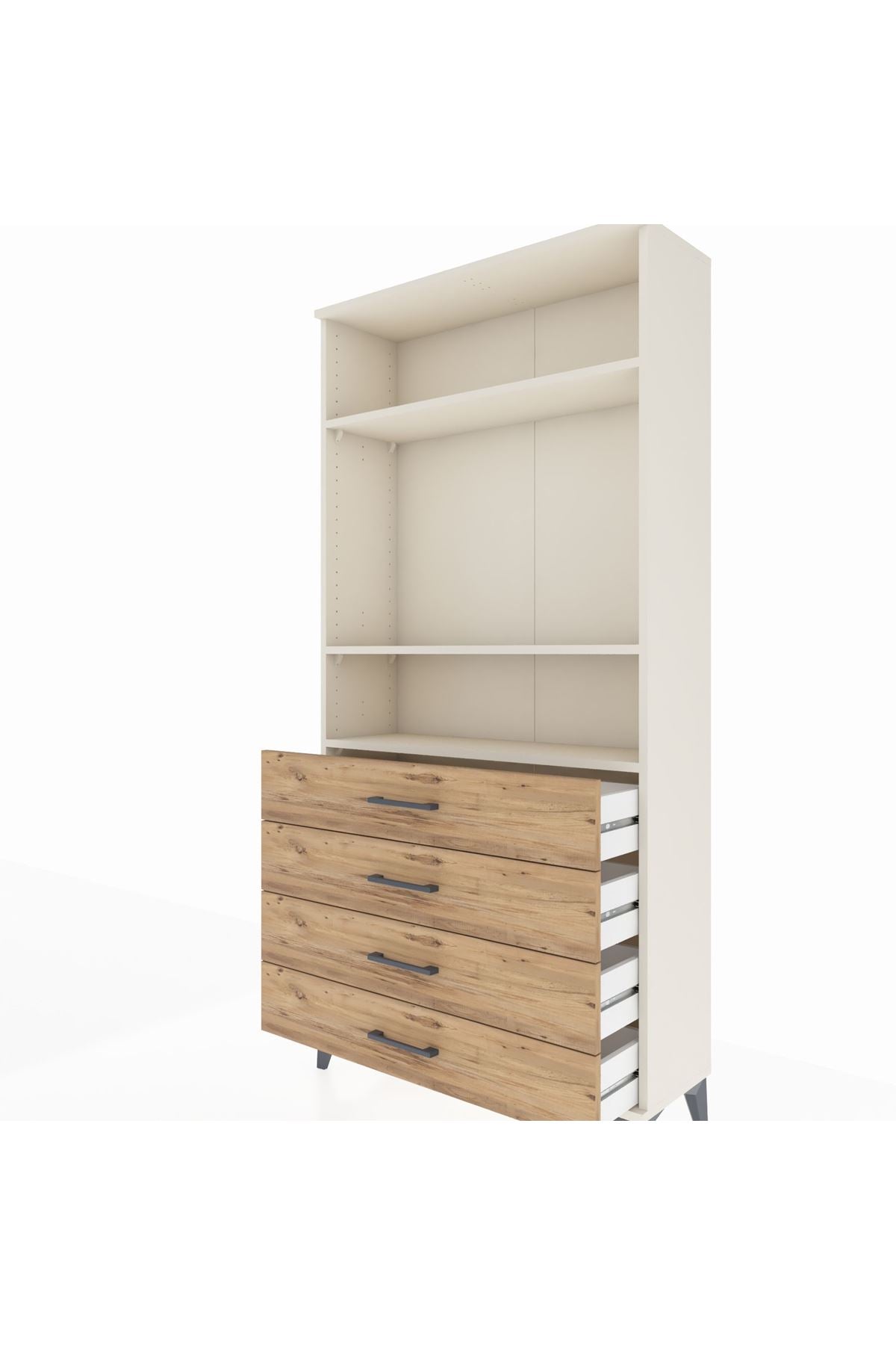 Arges Dolap 3 Raflı 4 Çekmeceli 88x30x182 - S24M036V3A