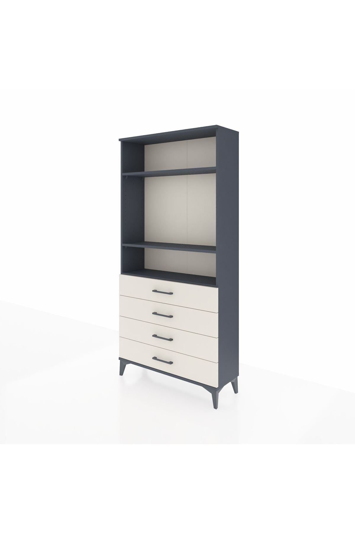 Arges Dolap 3 Raflı 4 Çekmeceli 88x30x182 - S24M036V4A