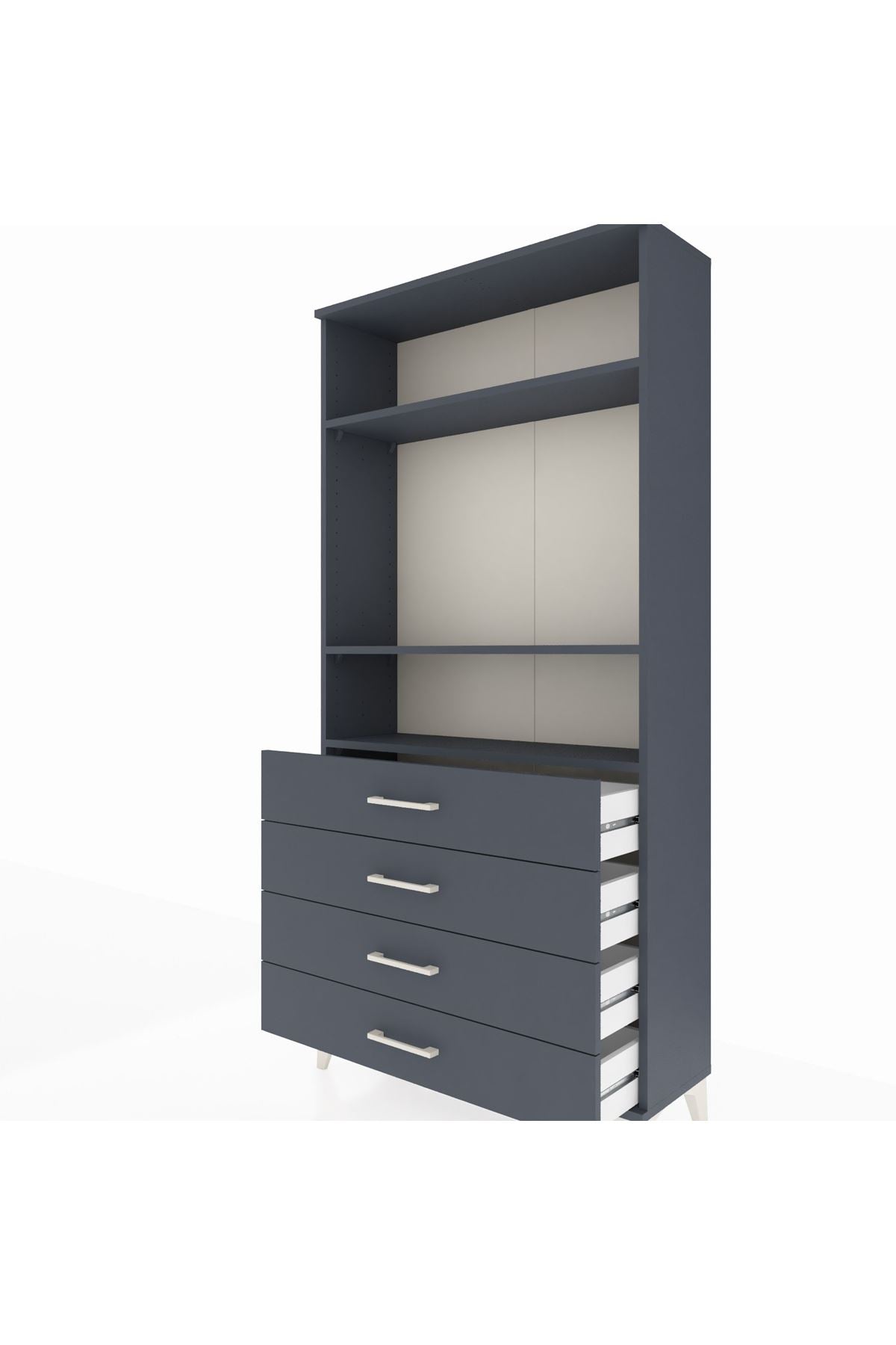 Arges Dolap 3 Raflı 4 Çekmeceli 88x30x182 - S24M036V5A
