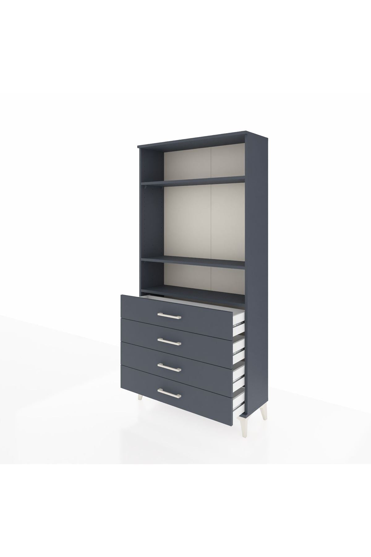Arges Dolap 3 Raflı 4 Çekmeceli 88x30x182 - S24M036V5A