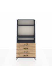 Arges Dolap 3 Raflı 4 Çekmeceli 88x30x182 - S24M036V6A