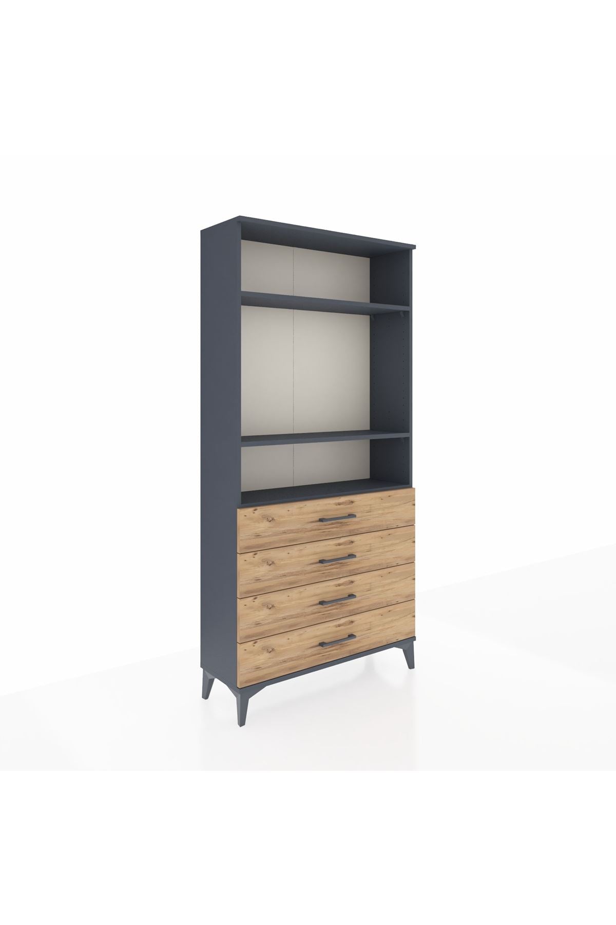 Arges Dolap 3 Raflı 4 Çekmeceli 88x30x182 - S24M036V6A