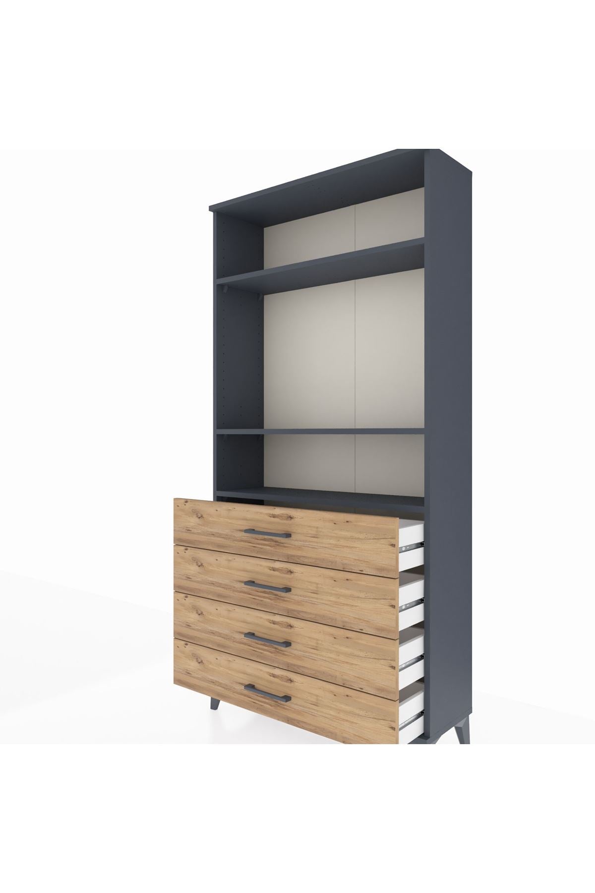 Arges Dolap 3 Raflı 4 Çekmeceli 88x30x182 - S24M036V6A