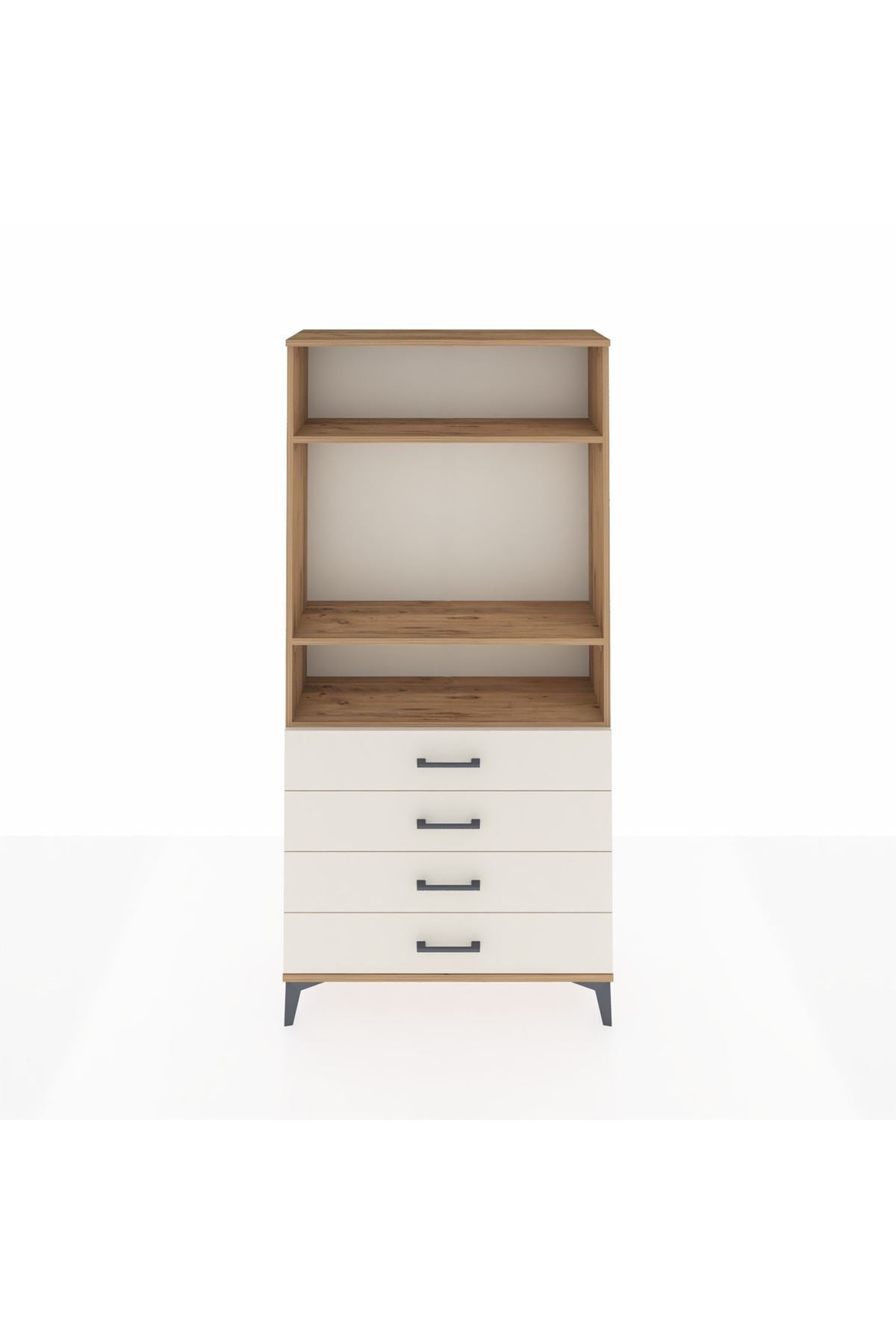 Arges Dolap 3 Raflı 4 Çekmeceli 88x30x182 - S24M036V7A