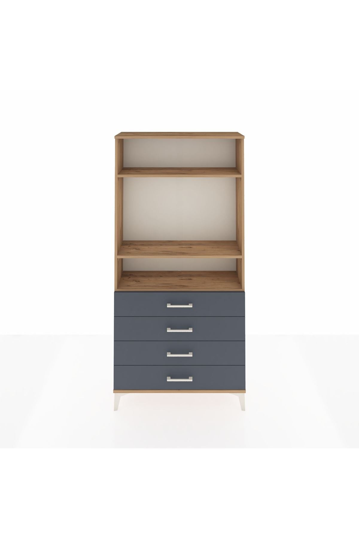 Arges Dolap 3 Raflı 4 Çekmeceli 88x30x182 - S24M036V8A