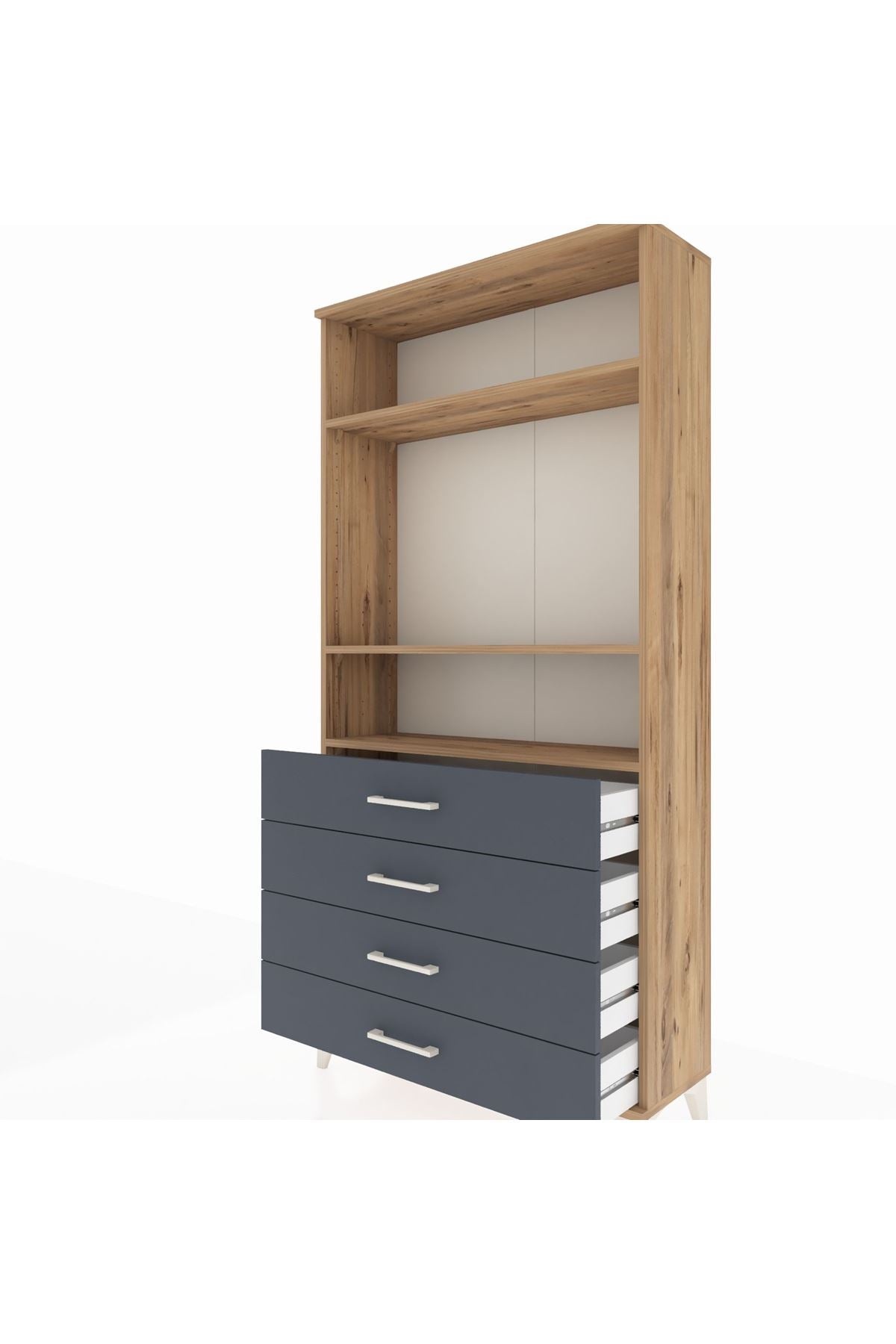 Arges Dolap 3 Raflı 4 Çekmeceli 88x30x182 - S24M036V8A