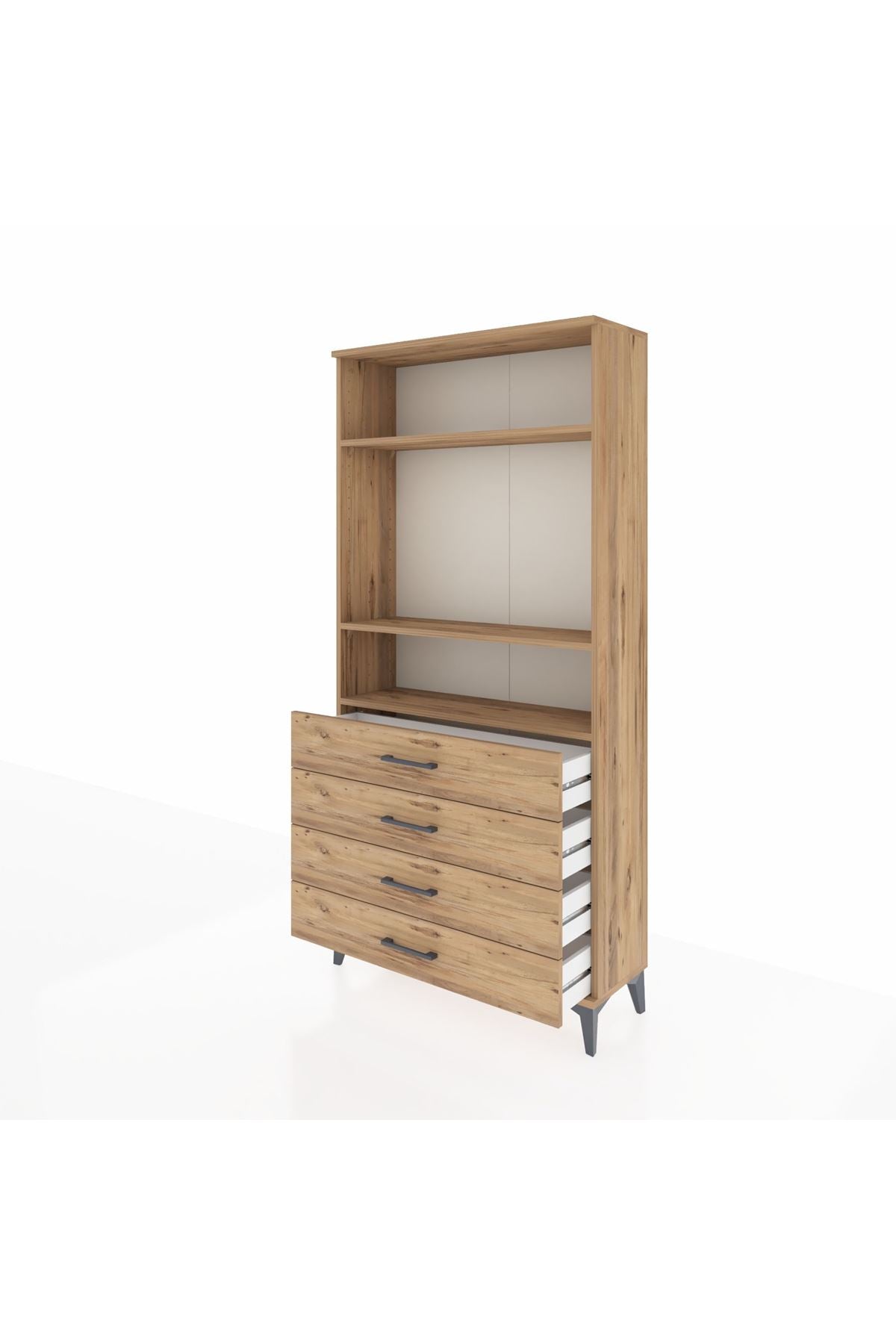 Arges Dolap 3 Raflı 4 Çekmeceli 88x30x182 - S24M036V9A