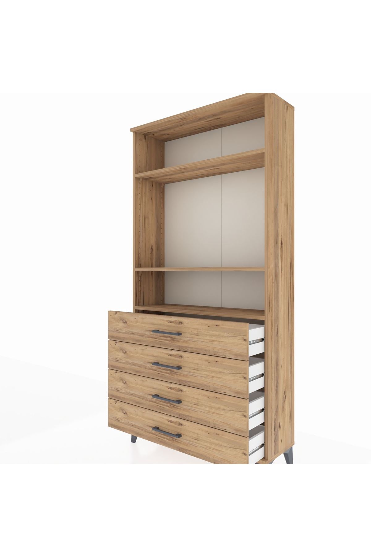 Arges Dolap 3 Raflı 4 Çekmeceli 88x30x182 - S24M036V9A