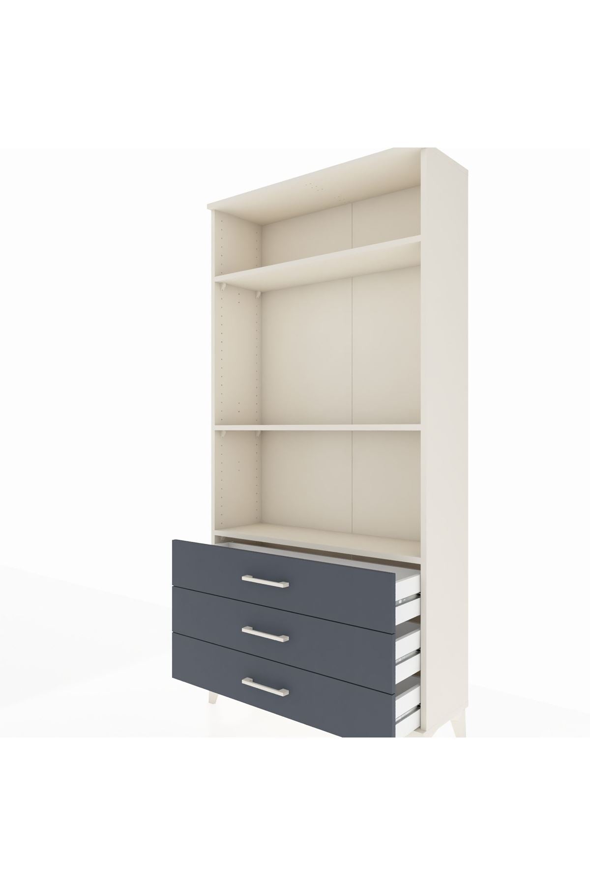 Arges Dolap 3 Raflı 3 Çekmeceli 88x30x182 - S24M037V2A