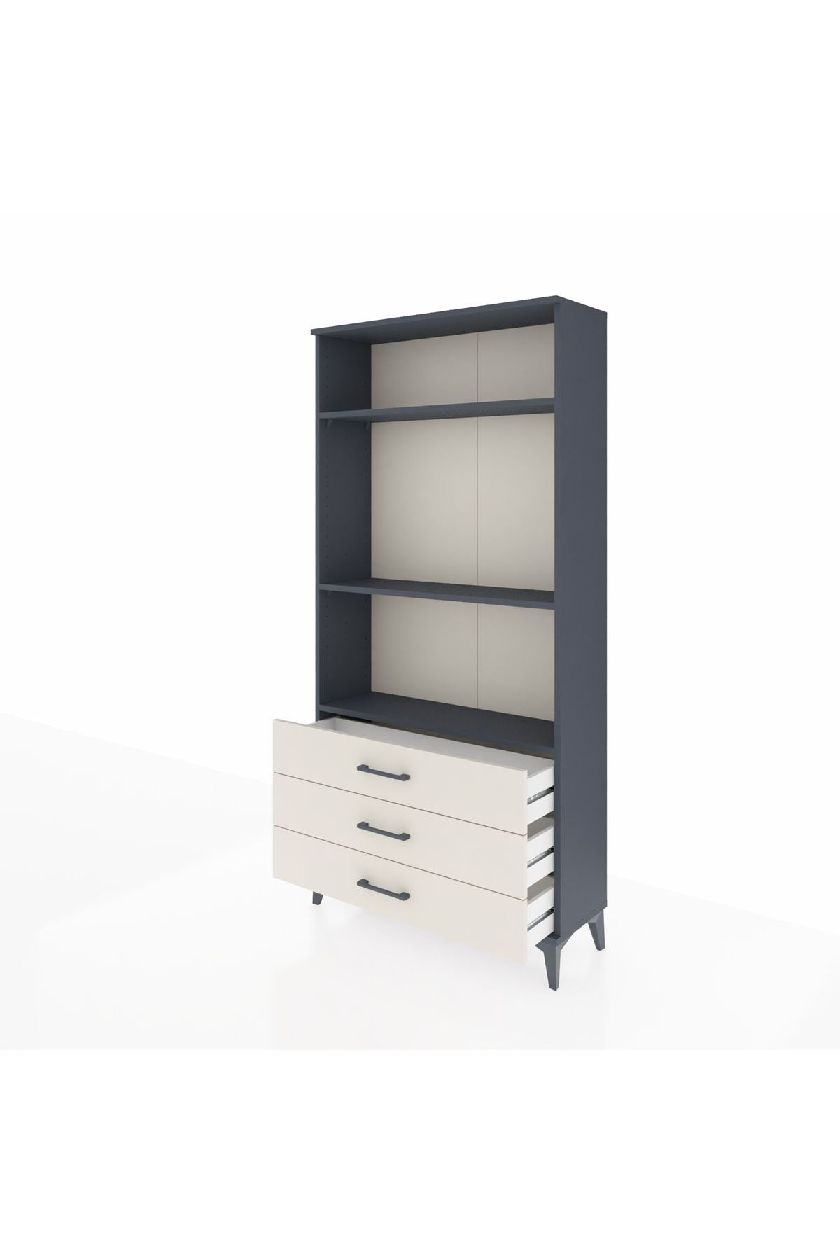 Arges Dolap 3 Raflı 3 Çekmeceli 88x30x182 - S24M037V4A