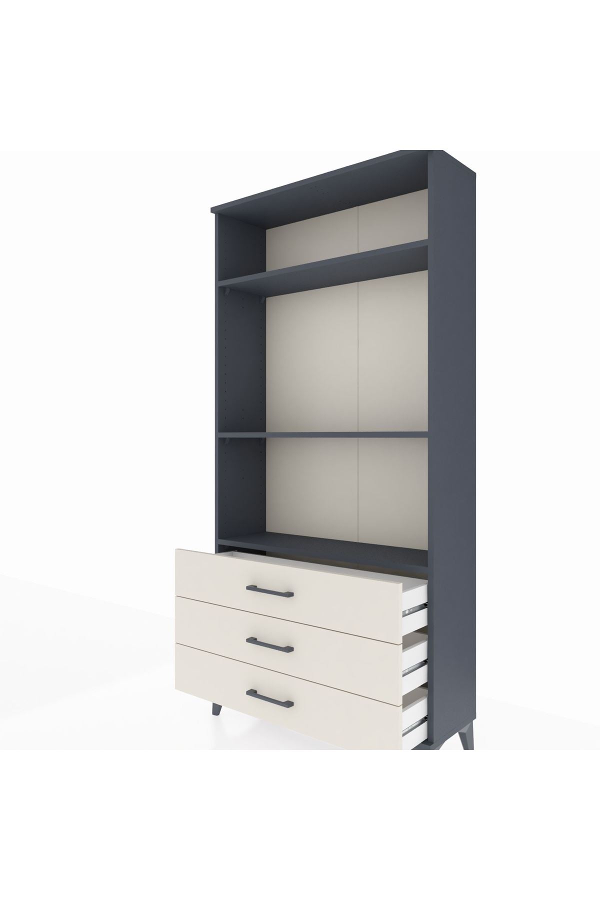 Arges Dolap 3 Raflı 3 Çekmeceli 88x30x182 - S24M037V4A