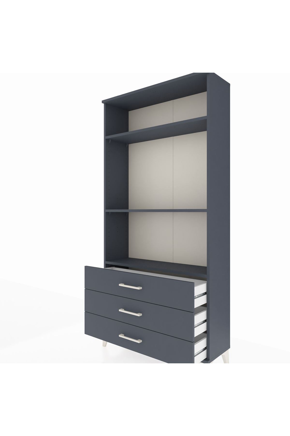 Arges Dolap 3 Raflı 3 Çekmeceli 88x30x182 - S24M037V5A