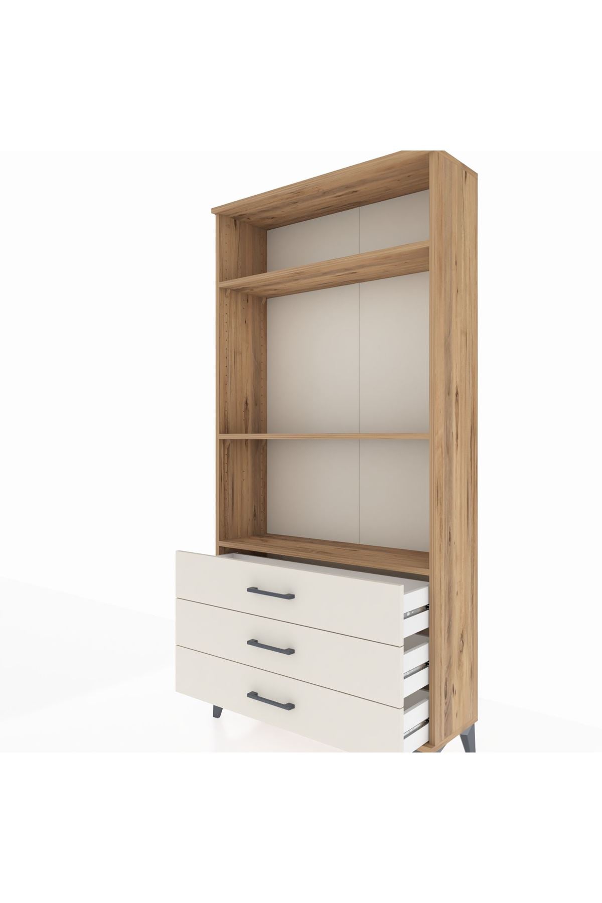 Arges Dolap 3 Raflı 3 Çekmeceli 88x30x182 - S24M037V7A