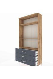 Arges Dolap 3 Raflı 3 Çekmeceli 88x30x182 - S24M037V8A