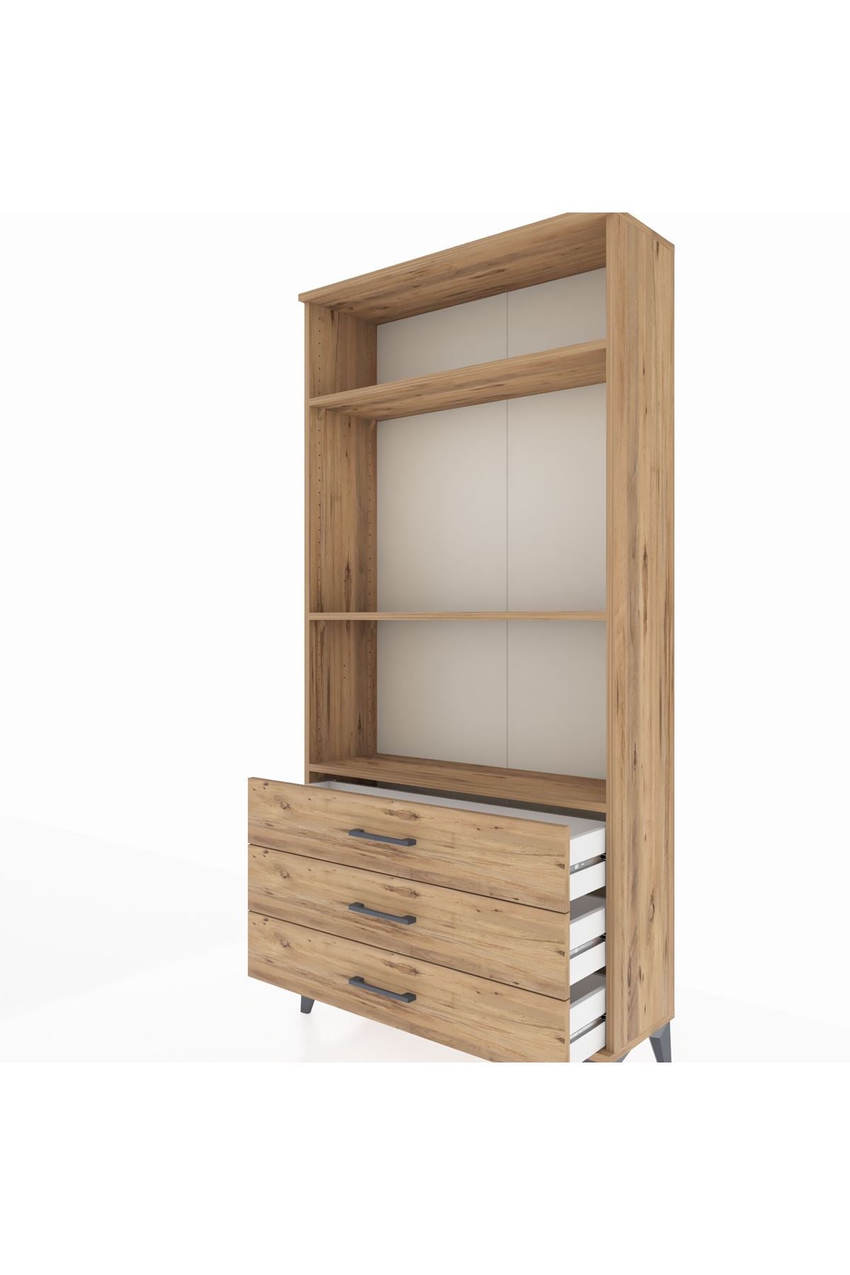 Arges Dolap 3 Raflı 3 Çekmeceli 88x30x182 - S24M037V9A