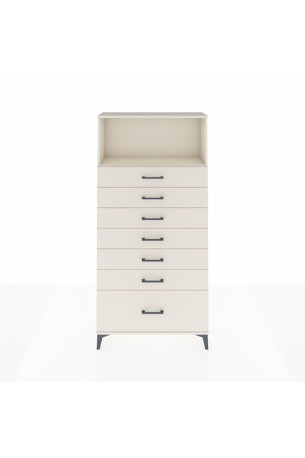 Arges Dolap Tek Raflı 7 Çekmeceli 88x30x182 - S24M038V1A