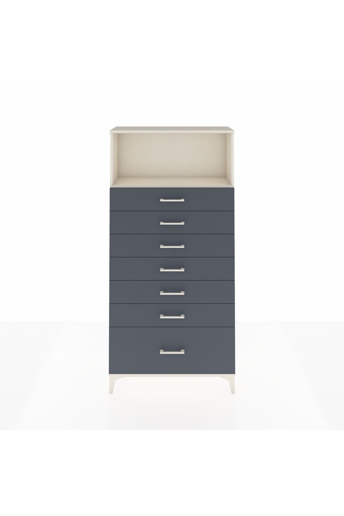 Arges Dolap Tek Raflı 7 Çekmeceli 88x30x182 - S24M038V2A