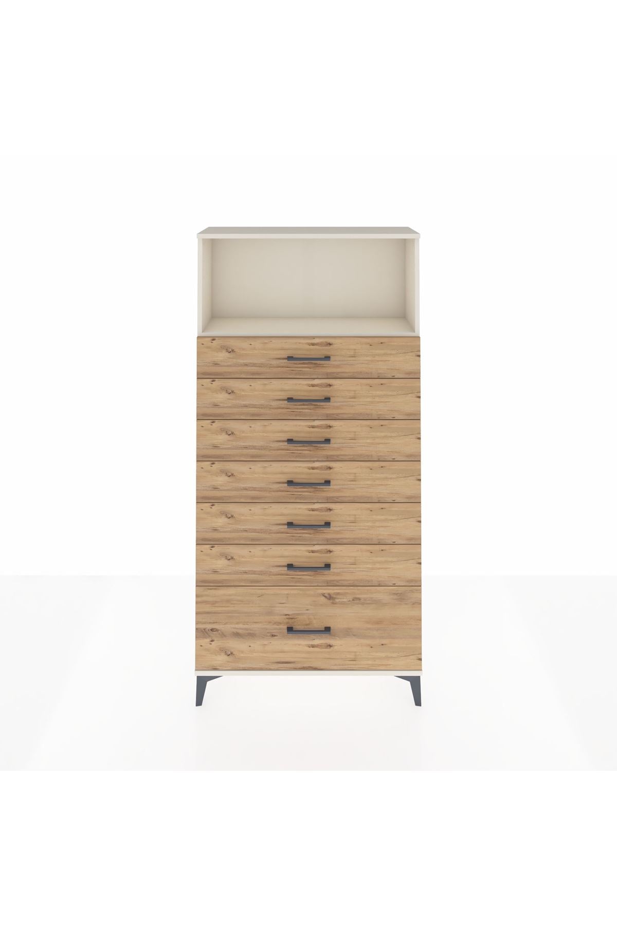 Arges Dolap Tek Raflı 7 Çekmeceli 88x30x182 - S24M038V3A