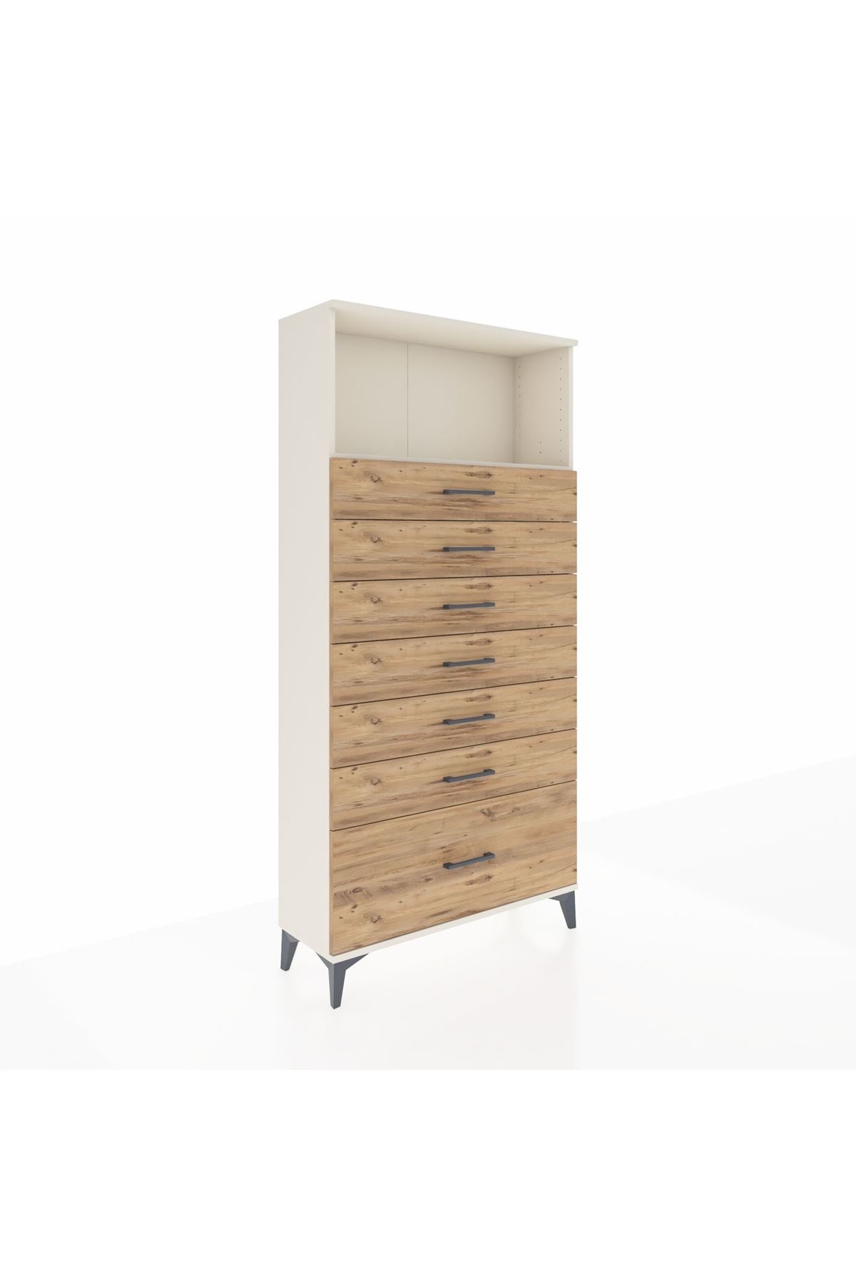 Arges Dolap Tek Raflı 7 Çekmeceli 88x30x182 - S24M038V3A