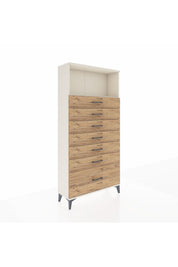 Arges Dolap Tek Raflı 7 Çekmeceli 88x30x182 - S24M038V3A