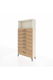 Arges Dolap Tek Raflı 7 Çekmeceli 88x30x182 - S24M038V3A