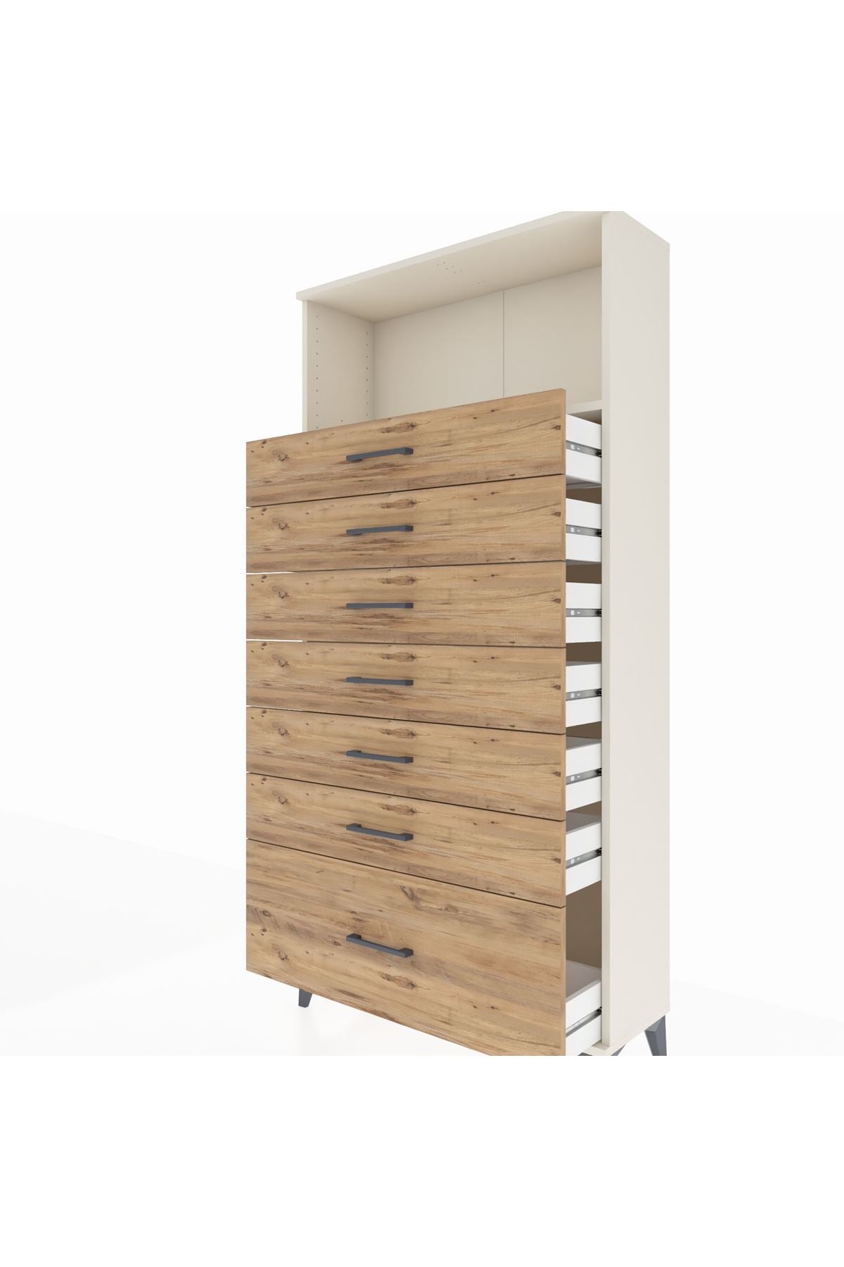Arges Dolap Tek Raflı 7 Çekmeceli 88x30x182 - S24M038V3A