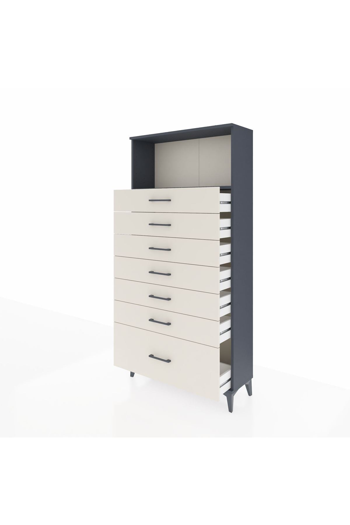Arges Dolap Tek Raflı 7 Çekmeceli 88x30x182 - S24M038V4A