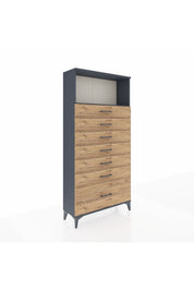 Arges Dolap Tek Raflı 7 Çekmeceli 88x30x182 - S24M038V6A