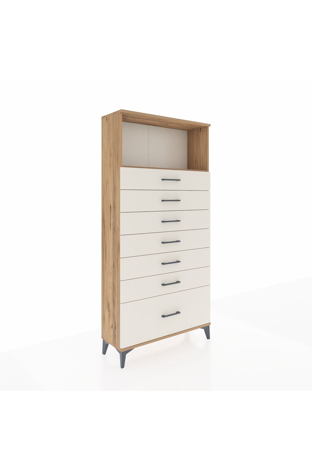Arges Dolap Tek Raflı 7 Çekmeceli 88x30x182 - S24M038V7A