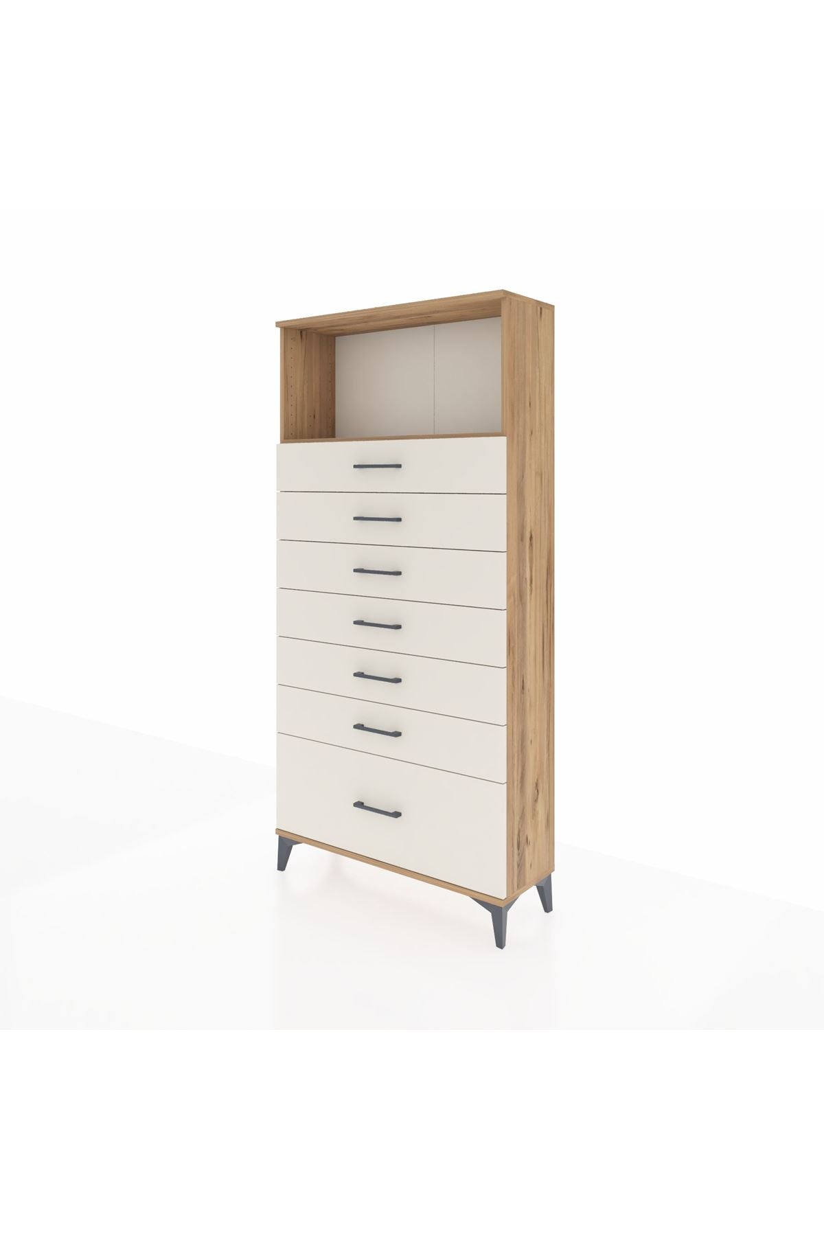 Arges Dolap Tek Raflı 7 Çekmeceli 88x30x182 - S24M038V7A